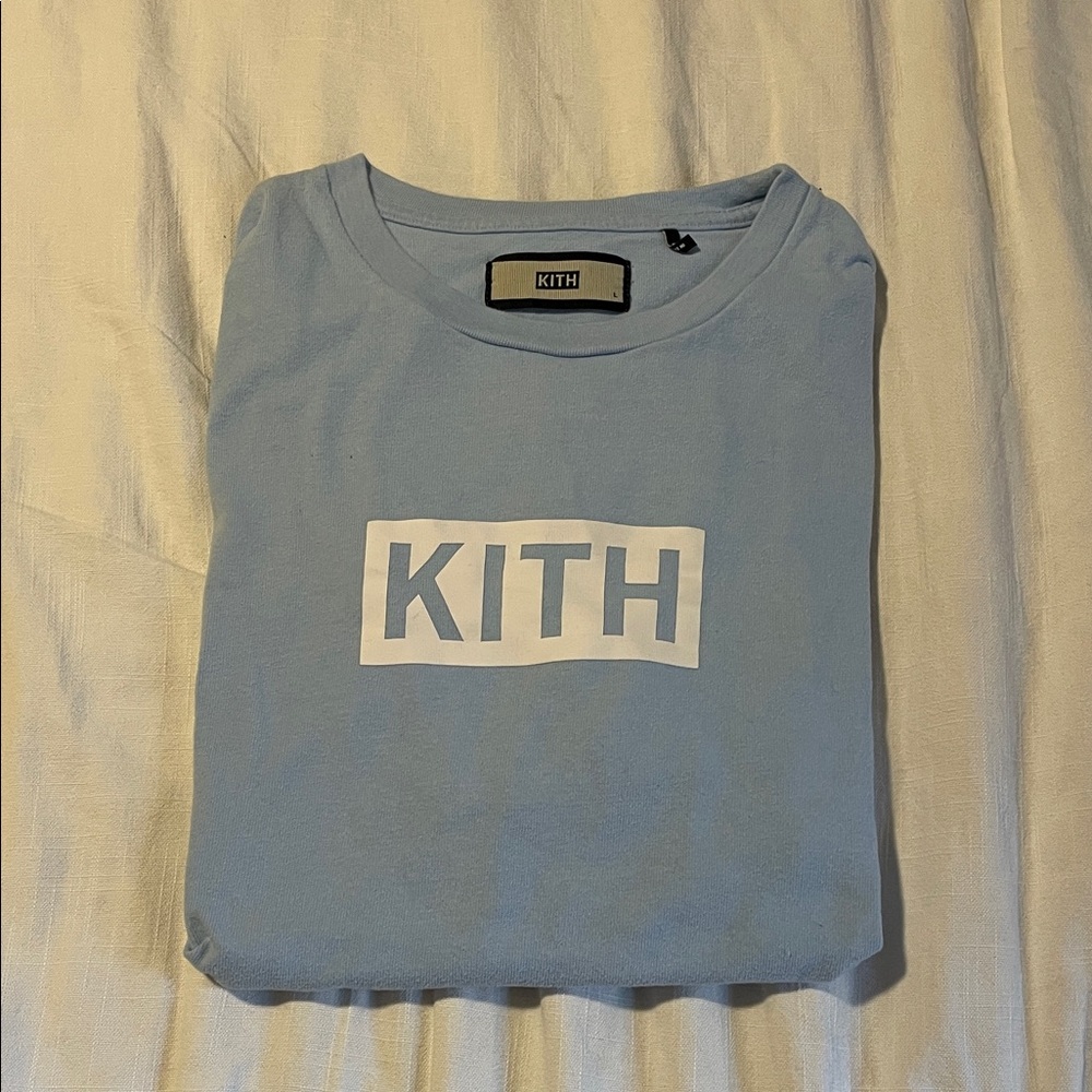 Kith Sky Blue Tee with White Logo